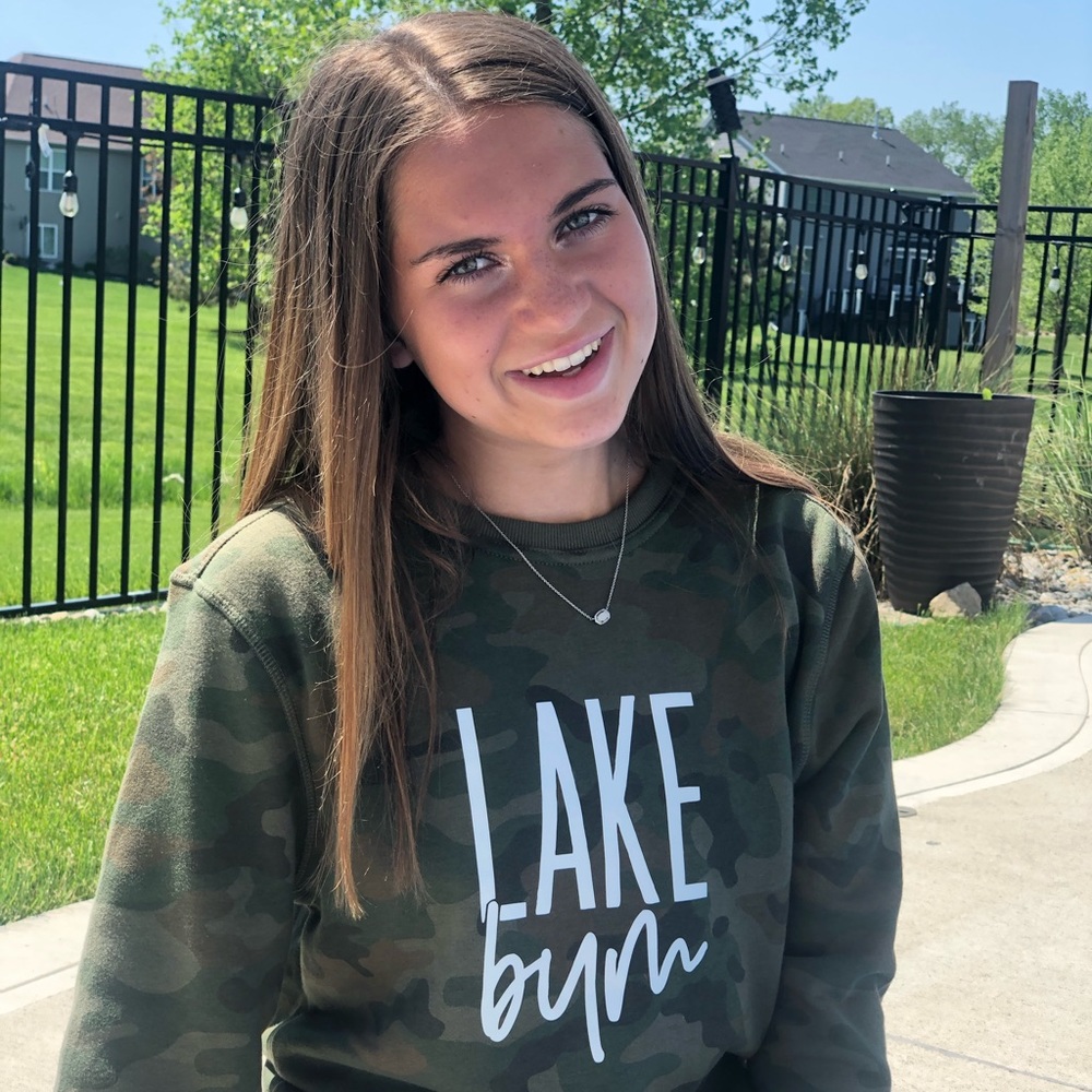 Camo lake bum sweatshirt